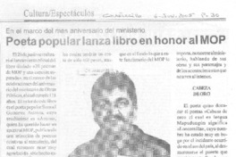 Poeta popular lanza libro en honor al MOP Poeta popular lanza libro en honor al MOP