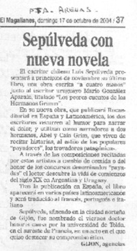 Sepúlveda con nueva novela