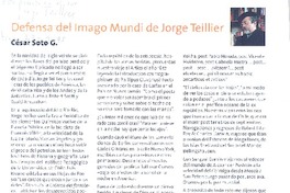 Defensa del Imago Mundi de Jorge Teillier Defensa del Imago Mundi de Jorge Teillier
