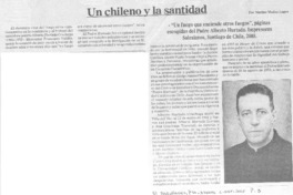 Un Chileno y la santidad. Un Chileno y la santidad.