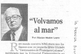 "Volvamos al mar".