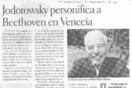Jodorowsky personifica a Beethoven en Venecia Jodorowsky personifica a Beethoven en Venecia
