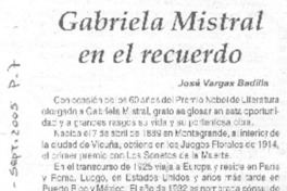 Gabriela Mistral en el recuerdo. Gabriela Mistral en el recuerdo.