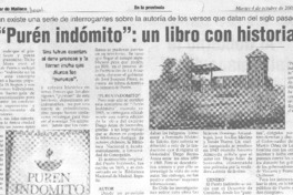 "Purén indómito": un libro con historia. "Purén indómito": un libro con historia.
