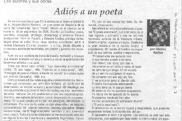 Adiós a un poeta Adiós a un poeta