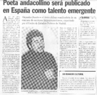Poeta andacollino será publicado en España como talento emergente