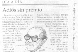 Adiós sin premio.