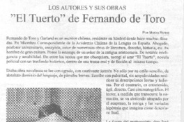 "El Tuerto" de Fernando de Toro. "El Tuerto" de Fernando de Toro.