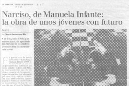 Narciso, de Manuela Infante: la obra de unos jóvenes con futuro. Narciso, de Manuela Infante: la obra de unos jóvenes con futuro.
