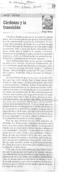 Cárdenas y la transición. Cárdenas y la transición.