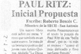 Paul Ritz: inicial propuesta. Paul Ritz: inicial propuesta.