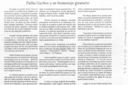 Pablo Guiñez y su homenaje giratorio Pablo Guiñez y su homenaje giratorio