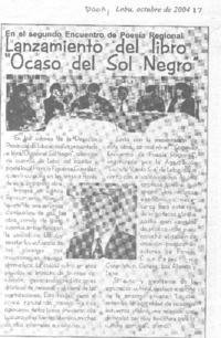 Lanzamiento del libro "Ocaso del sol negro". Lanzamiento del libro "Ocaso del sol negro".