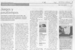 Juegos y pasatiempos.