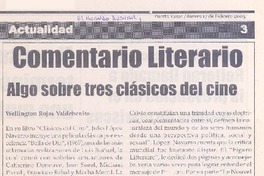 Comentario literario : algo sobre tres clásicos del cine Comentario literario : algo sobre tres clásicos del cine