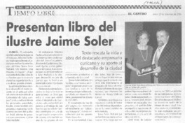 Presentaron libro del ilustre Jaime Soler. Presentaron libro del ilustre Jaime Soler.