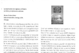 La Separación de la Iglesia y el Estado en Chile y la diplomacia vaticana. La Separación de la Iglesia y el Estado en Chile y la diplomacia vaticana.