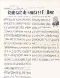 Centenario de Neruda en el Líbano