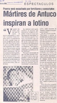 Poema será escuchado por familiares y conscriptos : mártires de Atuco inspiran a lotino