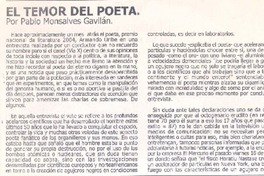 El temor del poeta El temor del poeta