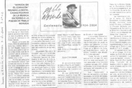 "Neruda en el corazón" reunirá a destacadas figuras de la música en torno a la poesía de Pablo Neruda.