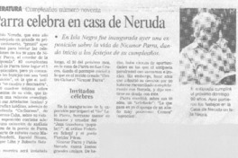 Parra celebra en casa de Neruda. Parra celebra en casa de Neruda.