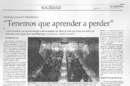 "Tenemos que aprender a perder" [entrevista]