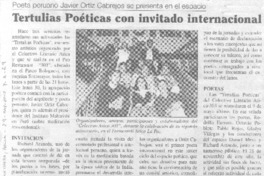 Tertulias poéticas con invitado internacional.
