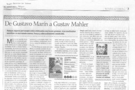 De Gustavo Marín a Gustav Mahler De Gustavo Marín a Gustav Mahler