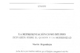 La representación como delirio