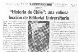 "Historia de Chile" : una valiosa lección de Editorial Universitaria