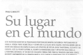 Pablo Simonetti : su lugar en el mundo