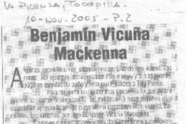 Benjamín Vicuña Mackenna. Benjamín Vicuña Mackenna.