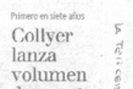 Collyer lanza volumen de cuentos. Collyer lanza volumen de cuentos.