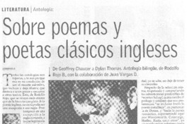 Sobre poemas y poetas clásicos ingleses Sobre poemas y poetas clásicos ingleses