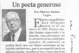 Un poeta generoso Un poeta generoso