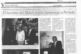 el Turismo del Maule rindió homenaje a Neruda el Turismo del Maule rindió homenaje a Neruda