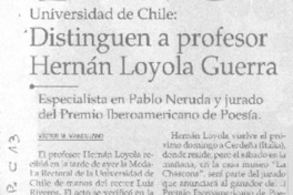 Distinguen a profesor Hernán Loyola Guerra Distinguen a profesor Hernán Loyola Guerra