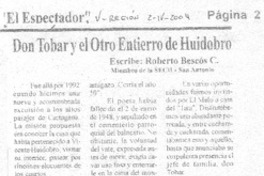 Don Tobar y el otro entierro de Huidobro. Don Tobar y el otro entierro de Huidobro.