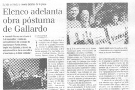 Elenco adelanta obra póstuma de Gallardo Elenco adelanta obra póstuma de Gallardo