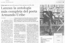 Lanzan la antología más completa del poeta Armando Uribe Lanzan la antología más completa del poeta Armando Uribe