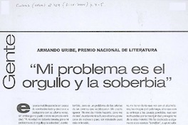 "Mi problema es el orgullo y la soberbia "Mi problema es el orgullo y la soberbia