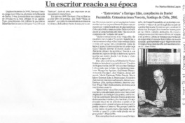Un escritor reacio a su época Un escritor reacio a su época