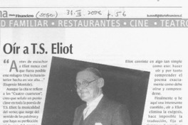 Oír a T. S. Eliot Oír a T. S. Eliot