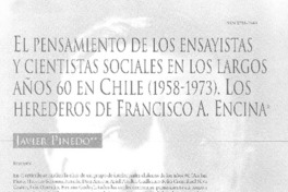 El pensamiento de los ensayistas y cientistas sociales en los largos años 60 en Chile (1958-1973) El pensamiento de los ensayistas y cientistas sociales en los largos años 60 en Chile (1958-1973)