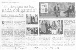 "En literatura no hay nada obligatorio" "En literatura no hay nada obligatorio"
