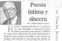Poesía íntima y sincera Poesía íntima y sincera