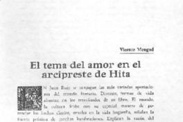 El tema del amor en el Arcipreste de Hita El tema del amor en el Arcipreste de Hita