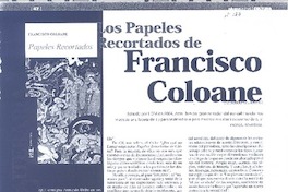 Los papeles recortados de Francisco Coloane Los papeles recortados de Francisco Coloane