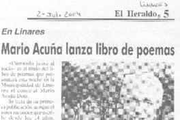 Mario Acuña lanza libro de poemas Mario Acuña lanza libro de poemas
